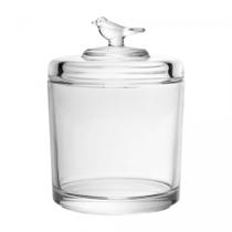 Pote de Cristal Ecológico 10,5x9,5x14cm com Tampa Bird - ROJEMAC