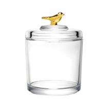 Pote De Cristal Gold Bird Pássaro Dourado Armazenamento Mesa Pote De Cristal Gold Bird Pássaro Dourado Armazenamento Mesa