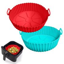 Pote de forros de silicone Air Fryer 3-5L, pacote com 2 unidades AKSDTH vermelho+azul