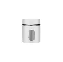 Pote de inox/vidro com visor branco 600 ml - Etilux