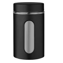 Pote De Inox/Vidro Com Visor Preto 900 Ml