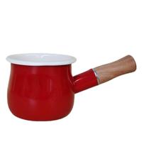 Pote de leite FARCADY Mini Enamel, cabo de madeira isolado de 600 ml