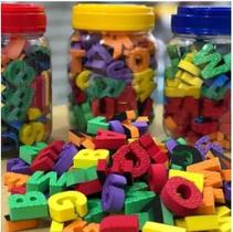 Pote De Letras E Numeros C/ Imã Magnéticas Em E.v.a
