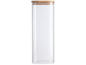 Pote de Mantimentos Quadrado Flat 1900ml Tampa Bambu - Oikos Pote de Mantimentos Quadrado Flat 1900ml Tampa Bambu - Oikos