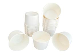 Pote de papel branco liso 240 ml biodegradavel 25 unidades