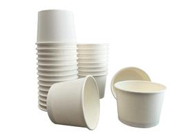 Pote de papel branco liso 360 ml biodegradavel 100 unidades