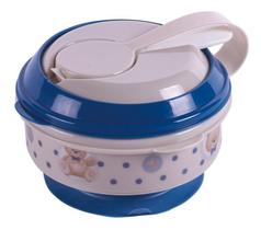 Pote De Papinha Com Amassador Kit Refeição Bebê Rosa Azul