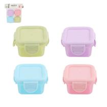 Pote de Plástico 04 Peças Tampa Hermética Mini Coloridos