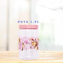 Pote de Plástico 1,9 litro decorado Paris
