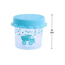 Pote de Plástico 350ml Decorado Para Bebê Azul