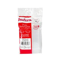 Pote de Plástico 350ml Transparente Prafesta - Tampa Hermética - 24 Unidades 002892