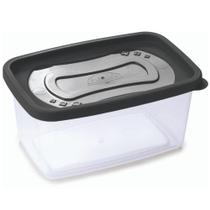 Pote de plástico Clic retangular 1,2 litros Plasutil ref.13857 Pote de plástico Clic retangular 1,2 litros Plasutil ref.13857