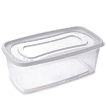 Pote de plástico Clic retangular 3 litros branco Plasutil ref. 2191