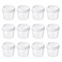 Pote de plástico Clic rosca 300ml branco com 12 unidades Plasutil ref.2616