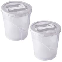 Pote de plástico Clic rosca 7,6 litros branco com 2 unidades Plasutil ref.2836 Pote de plástico Clic rosca 7,6 litros branco com 2 unidades Plasutil ref.2836
