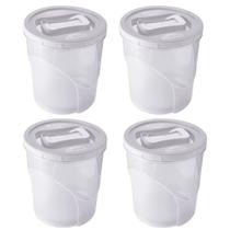 Pote de plástico Clic rosca 7,6 litros branco com 4 unidades Plasutil ref.2836