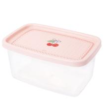 Pote de plástico decorado retangular 1,2 litros rosa Plasutil ref.5668 Pote de plástico decorado retangular 1,2 litros rosa Plasutil ref.5668