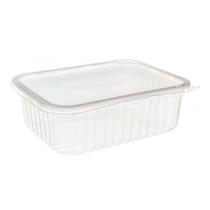 Pote de Plástico Descartável para Alimentos Retangular com Tampa 1000ml com 24 Unidades Prafesta