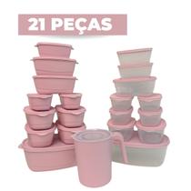 Pote de plástico Kit 21 peças Vasilhas Com Tampa Depósito para Alimentos Pote de plástico Kit 21 peças Vasilhas Com Tampa Depósito para Alimentos