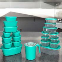 Pote de plástico Kit 21 peças Vasilhas Com Tampa Depósito para Alimentos Pote de plástico Kit 21 peças Vasilhas Com Tampa Depósito para Alimentos