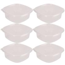 Pote de plástico Pop quadrado 1 litro incolor com 6 unidades Plasutil ref.5771 Pote de plástico Pop quadrado 1 litro incolor com 6 unidades Plasutil ref.5771