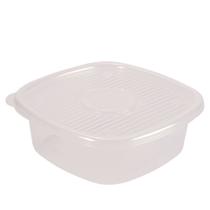 Pote de plástico Pop quadrado 1 litro incolor Plasutil ref.5771