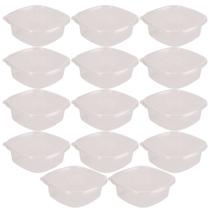 Pote de plástico Pop quadrado 2 litros incolor com 14 unidades Plasutil ref.5772