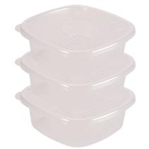 Pote de plástico Pop quadrado 2 litros incolor com 3 unidades Plasutil ref.5772 Pote de plástico Pop quadrado 2 litros incolor com 3 unidades Plasutil ref.5772