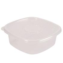 Pote de plástico Pop quadrado 2 litros incolor Plasutil ref.5772