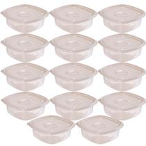 Pote de plástico Pop quadrado 2 litros marmorizado com 14 unidades Plasutil ref.9435