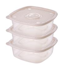 Pote de plástico Pop quadrado 2 litros marmorizado com 3 unidades Plasutil ref.9435 Pote de plástico Pop quadrado 2 litros marmorizado com 3 unidades Plasutil ref.9435