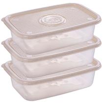 Pote de plástico Pop retangular 2,7 litros marmorizado com 3 unidades Plasutil ref.9440