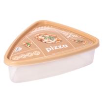 Pote de plástico porta pizza triangular para pedaços de pizzas plasútil decorado de geladeira Pote de plástico porta pizza triangular para pedaços de pizzas plasútil decorado de geladeira