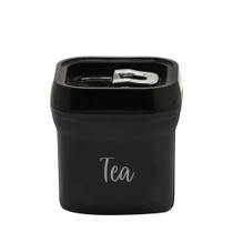 Pote de plástico Preto 700ml com Tampa Plástica Chá 11cm