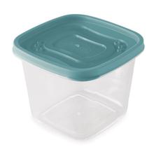 Pote de Plástico Quadrado 1,2 L Clic Verde Agua - Plasutil