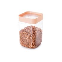 Pote de Plástico Quadrado 2 Litros Tampa Rosca Plug Empilhável Organizador de Mantimentos de Cozinha Pote de Plástico Quadrado 2 Litros Tampa Rosca Plug Empilhável Organizador de Mantimentos de Cozinha