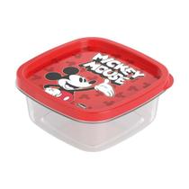 Pote De Plastico Quadrado Com Tampa Mickey 580Ml - PLASUTIL