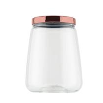 Pote de Plástico Redondo com Tampa de Rosa Metalizado Rose Gold 2100ml - Panamby