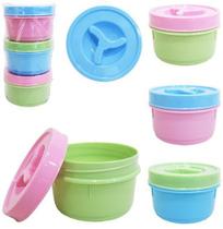 Pote de Plastico Redondo com Tampa de Rosca 3 Pecas Colors 300ml - Erca Plast Pote de Plastico Redondo com Tampa de Rosca 3 Pecas Colors 300ml - Erca Plast