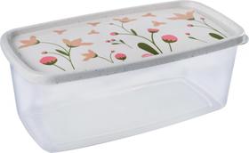 Pote de Plástico Retangular 3L Marmorizado Floral - Plasutil