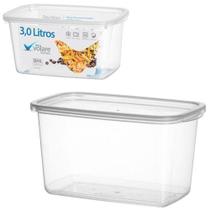 Pote De Plastico Retangular Com Tampa Volare 3l - Oem Pote De Plastico Retangular Com Tampa Volare 3l - Oem