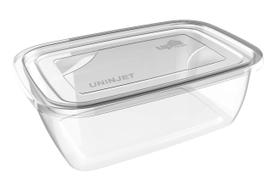 Pote de Plástico Retangular Transparente 3,6L atóxico e livre de BPA temperaturas -20ºC e +110ºC