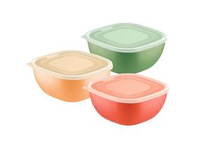 Pote de Plástico Tramontina com Tampa Quadrado 4L Mixcolor