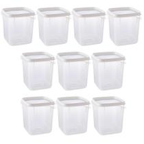 Pote de plástico transparente para freezer e micro-ondas 1,7 litros com 10 unidades Plasutil ref. 12770 Pote de plástico transparente para freezer e micro-ondas 1,7 litros com 10 unidades Plasutil ref. 12770