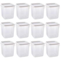 Pote de plástico transparente para freezer e micro-ondas 1,7 litros com 12 unidades Plasutil ref. 12770