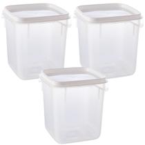 Pote de plástico transparente para freezer e micro-ondas 1,7 litros com 3 unidades Plasutil ref. 12770 Pote de plástico transparente para freezer e micro-ondas 1,7 litros com 3 unidades Plasutil ref. 12770
