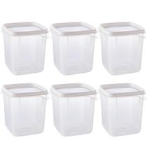 Pote de plástico transparente para freezer e micro-ondas 1,7 litros com 6 unidades Plasutil ref. 12770