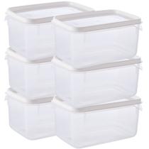 Pote de plástico transparente para freezer e micro-ondas 1,9 litros com 6 unidades Plasutil ref.2298 Pote de plástico transparente para freezer e micro-ondas 1,9 litros com 6 unidades Plasutil ref.2298