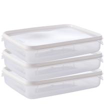 Pote de plástico transparente para freezer e micro-ondas 2 litros com 3 unidades Plasutil ref.2300
