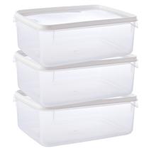 Pote de plástico transparente para freezer e micro-ondas 4,3 litros com 3 unidades Plasutil ref.2301 Pote de plástico transparente para freezer e micro-ondas 4,3 litros com 3 unidades Plasutil ref.2301
